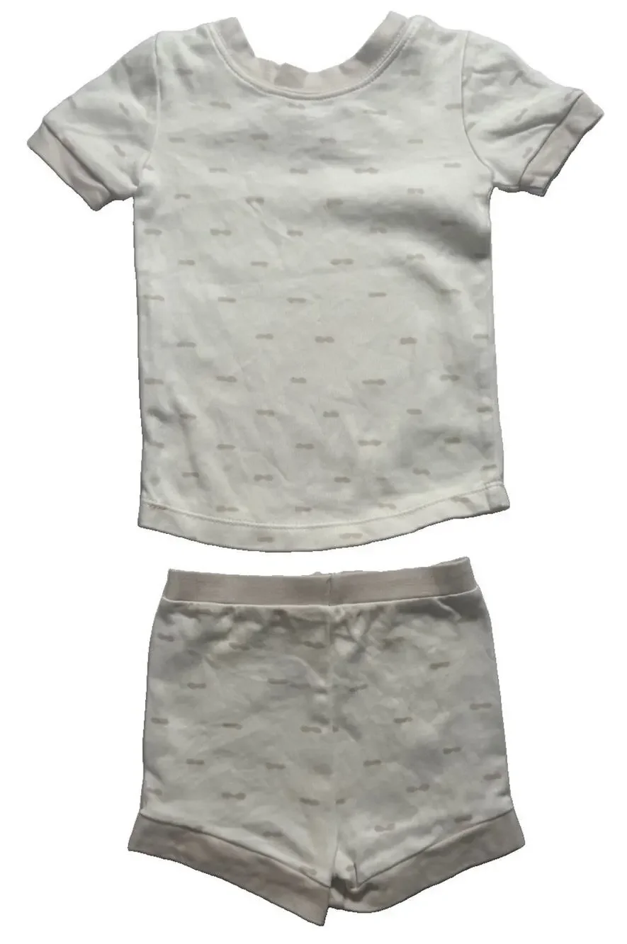 Wildling Organic Cotton 2 Pc Outfit Set 18M Cream Tee Shorts Baby Unisex
